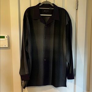 Monique Dark purple Black Gray Sheer Button-Up men’s Shirt Sz 2XL USED